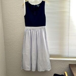 MODCLOTH DRESS Navy and White with pinstripes